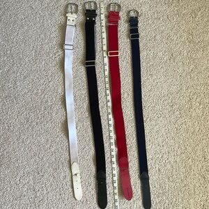 Softball / baseball belts, four (white, black, red, navy)